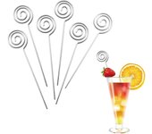 Heytea Palillos de cóctel Guarnición de acero inoxidable Palillos de dientes Palillos de martini reutilizables Aperitivos Sándwich de frutas Bloody...
