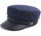 Unisex Baker Boy Peaked Cap With Brim Newsboy Beret Hat Cadet Military Hat Azul marino