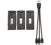 Juego de cables de carga ligera del kit de batería de litio para aviones RC de 3 piezas para E88, E88Pro, LS, E525, E525Pro, 3.7v 1800mah