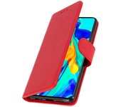 Avizar Caja de la billetera Flip, cubierta magnética con soporte para Huawei P30-rojo