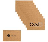 10PCS Tarjetas de Juego de Calamar Tarjeta de Visita Juego de Partido Juguetes