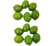 12 X Realista Realista Plástico Artificial Lima Limón Fruta Comida Falsa Decoración del Hogar HA