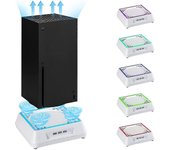 Ventilador de enfriamiento compatible xbox series X con luz LED Rgb, soporte de enfriamiento Xbox Series X con velocidad ajustable de 3 niveles Blanco