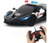 Ubiuo Coche de control remoto 1/24 Rc Coche de policía eléctrico Coche de policía Juguetes para niños Niños Regalos de cumpleaños Juguetes preescol...