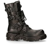 New Rock Nuevas botas Rock 391-S18 Leather Mid Calf Negro 5 UK