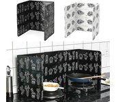 Plegable anti salpicaduras de cocina pantalla de aceite Cubierta de salpicaduras Protector de la estufa Negro