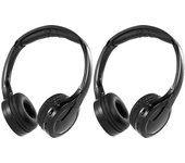 2Pack Auriculares inalámbricos IR para video del reposacabezas del reproductor de DVD del automóvil, auriculares infrarrojos en la oreja Auriculare...