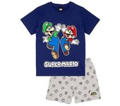 Super Mario Boys Set de pijamas cortos Marina de guerra/gris 5-6 Years