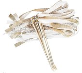 10 piezas de cinta Varitas de boda Encaje de boda Cinta de palo Campanas Serpentinas giratoriasCinta Varita de hadas Varita mágica Cinta de decorac...