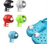 Darmowade 2 Pack faros para Croc, luces Crocs impermeables Clip On Para Zuecos, Paseo de perros, Camping, , Luces de Croc para zapatos Negro