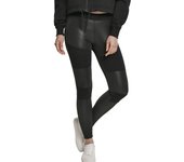 Urban Classics Damas - Falsa piel TECH Leggings Negro 5XL