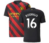 Puma Camiseta 2022-2023 man city visitante (RODRIGO 16) Rojo/negro Medium Adults