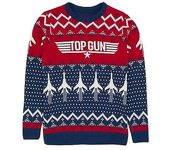 Top Gun Mens Knitted Christmas Jumper Azul/rojo L
