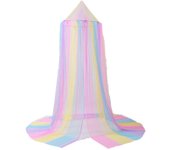 Mosquitera Soft Star Sequin Net Hilo Lindo Canopy Cuna Cortina Para Habitación de Bebé Color del arco iris