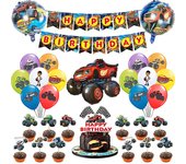 Blaze Monster Foil Balloons Robot Fire Racer Globos de látex Decoraciones de fiesta de cumpleaños
