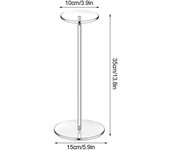 Soporte de sombrero de acrílico transparente Estante de pantalla de peluca para sombrero de pantalla de pedestal de pantalla de pantalla redonda 13...