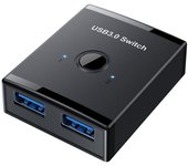 KVM USB HUB 3.0 Selector de conmutador Conmutador KVM para PC Teclado Ratón Impresora 1 PC Compartir 2 Dispositivos Negro
