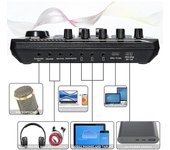 Kit de tarjeta de sonido F998, kit de micrófono bm-800, con tarjeta de sonido en vivo, condensador de audio Micrófono para juegos de PC Negro