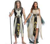 Antiguo Egipto Faraón egipcio Rey Emperatriz Cleopatra Reina Cosplay para hombres Mujeres Disfraces de fiesta de carnaval de Halloween XL