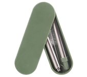 Elsavct Pajitas de metal reutilizables plegables, pajitas portátiles telescópicas de acero inoxidable para beber Verde