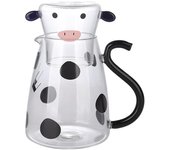 Juego de jarra de diseño de vaca con taza resistente a altas y bajas temperaturas para contener el jugo de café con leche Small