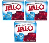 Jell-O Black Cherry Sugar Free Instant Jello Gelatin Mix 3 Pack