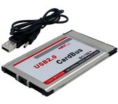 Pcmcia a USB 2.0 Cardbus 2 puertos 480m adaptador de tarjeta para ordenador portátil PC