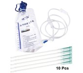 Bolsa de enema reutilizable de 1200 ml con manguera de control de flujo y 10 válvulas de flujo para el tratamiento de agua Enama