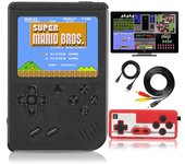 Wwdd Consola de juegos portátil, 400 juegos clásicos de FC, mini consola de juegos portátil con pantalla a color de 3.0 pulgadas, batería recargabl...