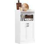 SoBuy Aparador de Armario Microondas con 2 Estantes 2 Puertas,FSB47-W Blanco