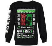 Minecraft Niños / Niños Enredadera Lentejuelas Jersey de Navidad Negro/verde/blanco 6 Years