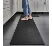 Alfombras de cocina impermeables antideslizantes Alfombra de piso acolchada gruesa Negro 45x75cm