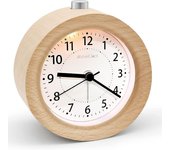 Despertador analógico sin tictac, reloj despertador de madera con siesta, reloj de mesa de reloj de alarma retro con luz nocturna, reloj despertado...