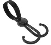 Gancho de carrito de compras Tipo de gancho doble Gancho para cochecito Conveniente colgador de cochecito Negro 9.5X6CM