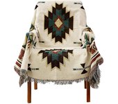 Manta de estilo étnico, geométrica, patrón azteca, manta navajo