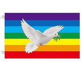 Bandera de la Paz, Paloma de la Paz Signo de la Paz Mundial Símbolo Bandera para patio Césped Casa Al aire libre Dcor A
