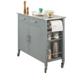 SoBuy Kitchen Storage Trolley Cart Isla de isla de cocina sobre ruedas, FKW108-HG Gris
