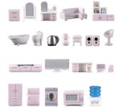 23 piezas Kit de muebles en miniatura Mini conjunto de decoración de muebles Accesorios de casa de muñecas en miniatura para Ki