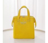 Bolsa de almuerzo aislada de gran capacidad Bolsa de lonchera portátil Bolsa de hielo portátil Macaron AMARILLO