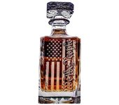 Decantador de whisky patriótico Distressed American Flag Decantador de whisky grabado