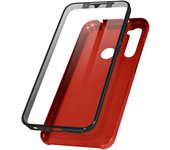 Avizar Funda 360 para Xiaomi Redmi Note 8 / 8 2021 Frente Flexible y Trasera Rígida - Rojo