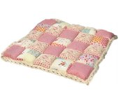 Patchwork Chair Pad con lazos No Slip Lace Trim Chair Cushion Kitchen Dining Seat Cushion style3