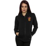 Absolute Cult Harry Potter Mujeres's Gryffindor Crest Breast Print Zip Up sudadera con capucha Negro Medium