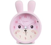 Despertador para niños para niñas sin tictac, reloj despertador para niños conejo despertador silencioso W Rosa