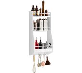 SoBuy Estante de pared de almacenamiento de cocina estante de especias estante colgante, KCR12-W Blanco
