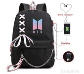DUqi Kpop Grupos Mochila USB Carga Impermeable Escuela de NegociosBolso Adolescentes Laptop Viaje Daypack Mochila Mochila picture color9