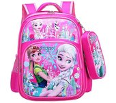 Unicornio congelado Elsa Anna Kids Girls Mochila con bolsa de lápiz Cartoon School Bag Rojo Congelado