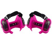 Ruedas de tacón de dos ruedas Patines de ruedas ajustables PVC Tricolor Zapatos de rueda luminosos para niños Rosa