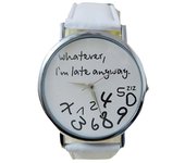 "Reloj De Pulsera Mujeres Nueva Moda Divertido Mujeres Hombres Cuarzo Analógico Lo Que Sea, Estoy Tarde De Todos Modos Reloj De Pulsera Reloj De Cuarzo De Las Mujeres"