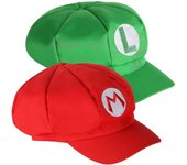 Pack De 2 Mario Y Luigi Sombreros Rojo y Verde Tema de Videojuego Caps_v rojo/verde